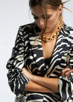 New Blazer estampada cebra Animal Print|Americanas Y Blazers