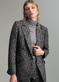 Clearance Blazer jacquard animal print Animal Print|Americanas Y Blazers