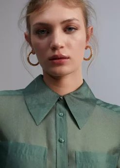 Sale Blusa bolsillos transparencia Camisas Y Blusas