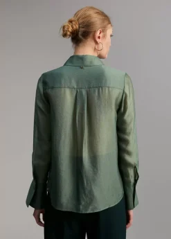 Sale Blusa bolsillos transparencia Camisas Y Blusas