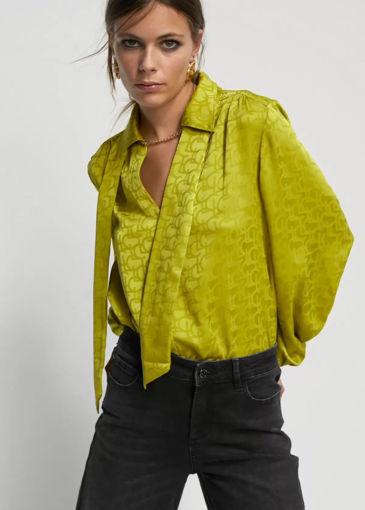 Outlet Blusa con lazo Camisas Y Blusas