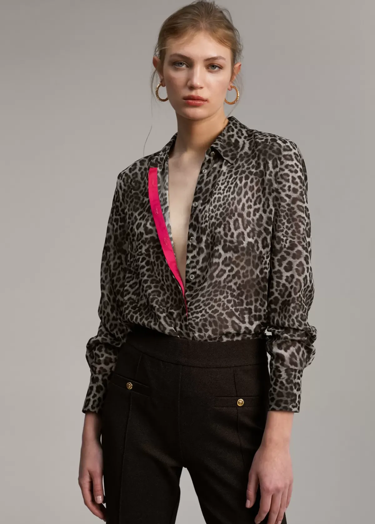 Discount Blusa detalle contraste Animal Print|Camisas Y Blusas
