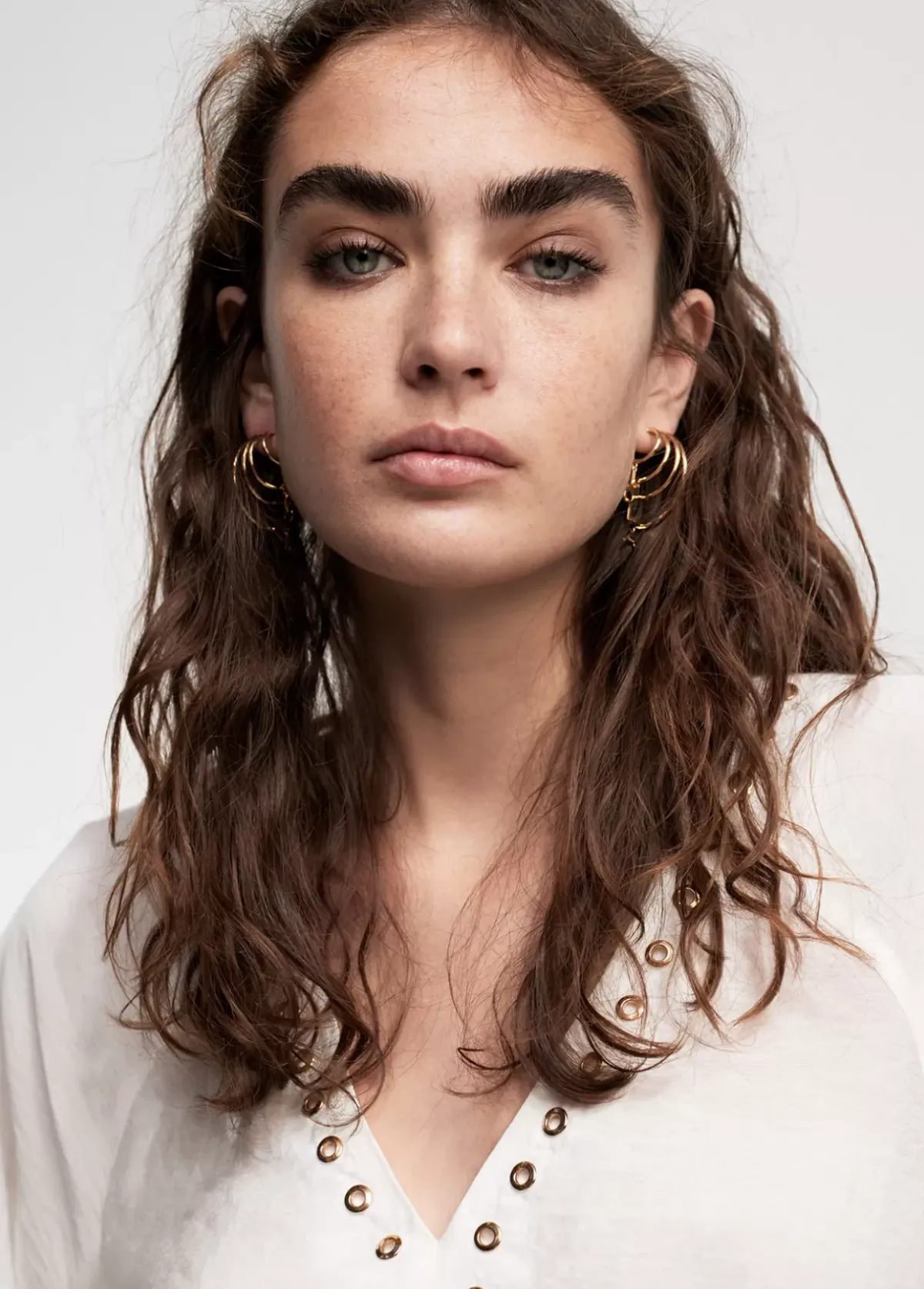 Online Blusa detalle eyelets Camisetas Y Tops|Camisas Y Blusas