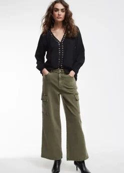 Online Blusa detalle eyelets Camisetas Y Tops|Camisas Y Blusas