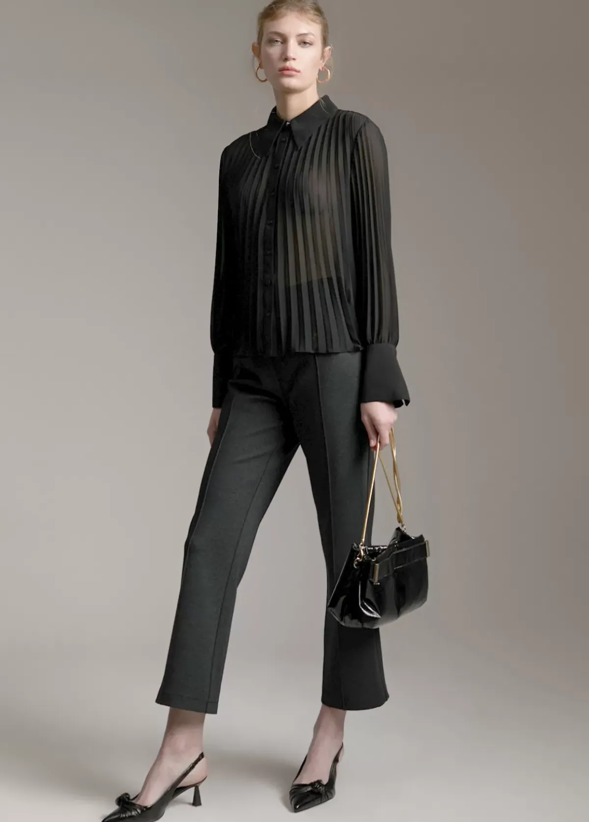 Outlet Blusa plisada Camisas Y Blusas