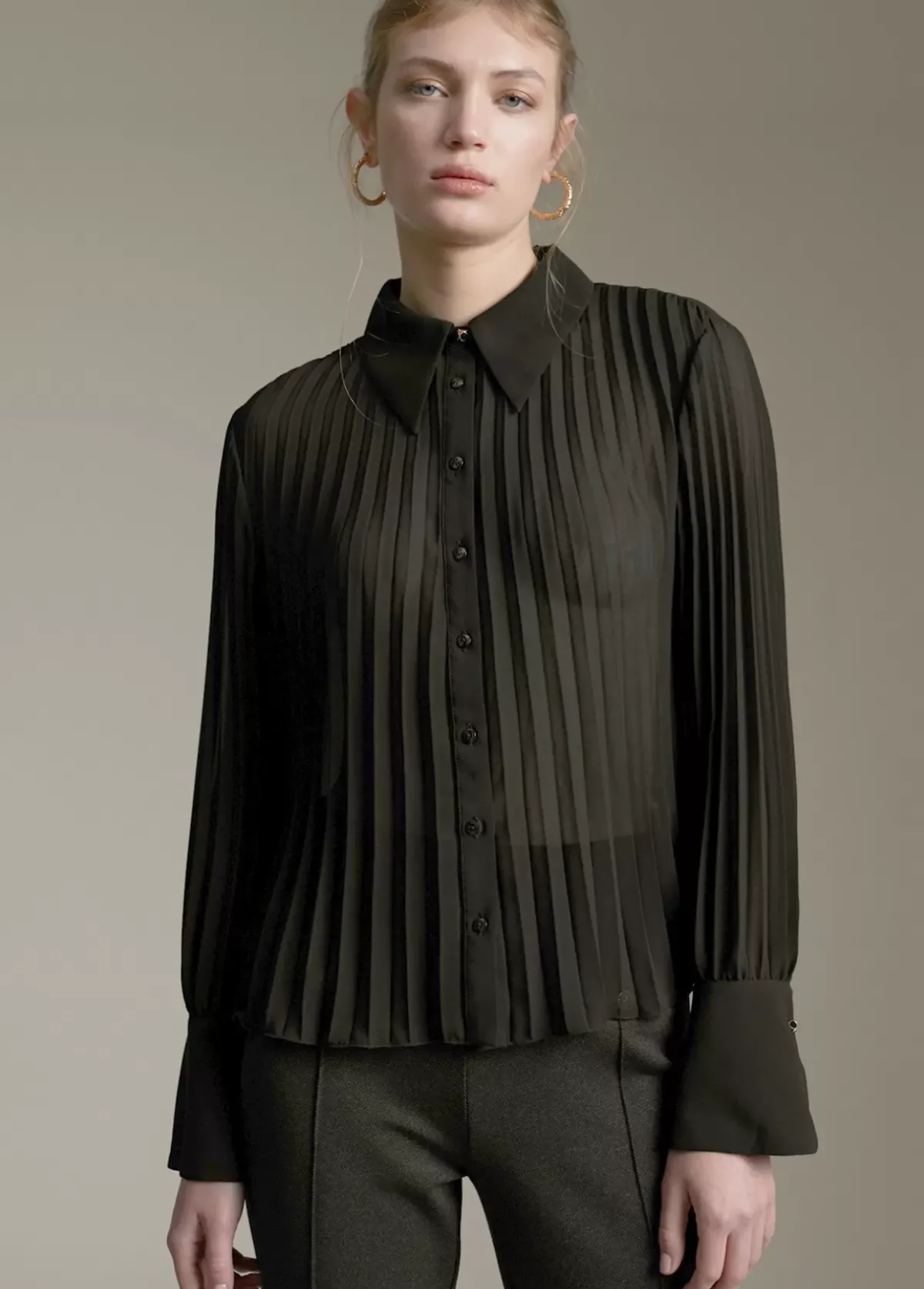 Outlet Blusa plisada Camisas Y Blusas