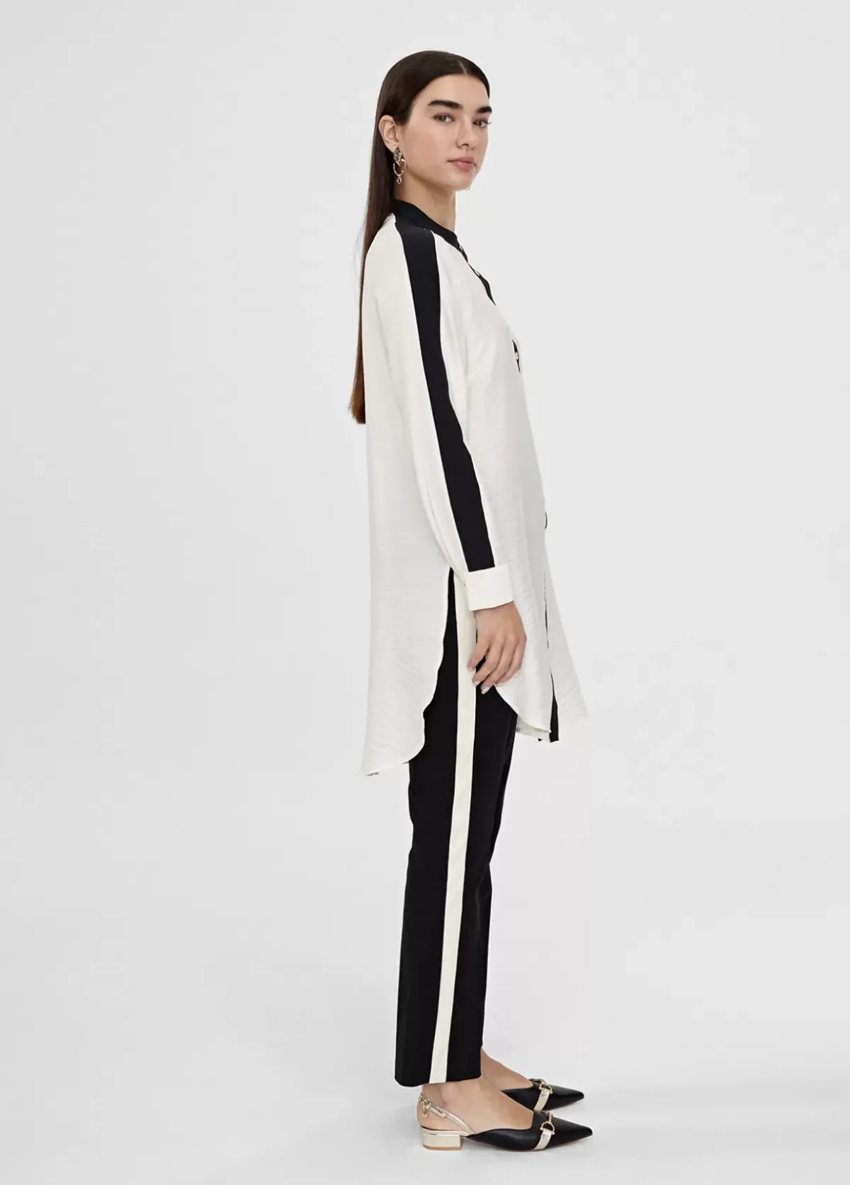 Outlet Blusón largo detalle manga Camisas Y Blusas