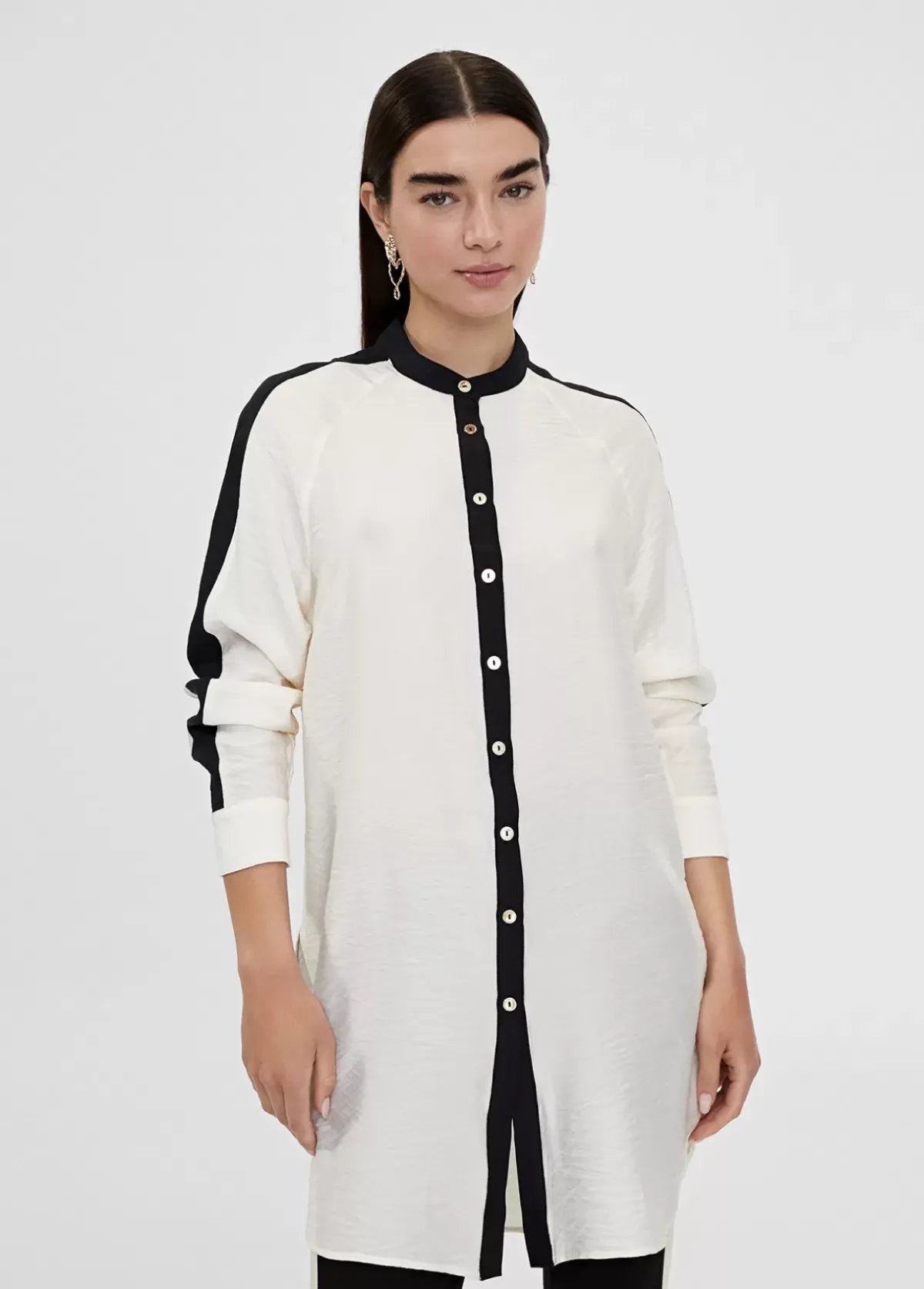 Outlet Blusón largo detalle manga Camisas Y Blusas