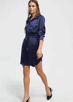 Blusón satinado ajustable Camisas Y Blusas