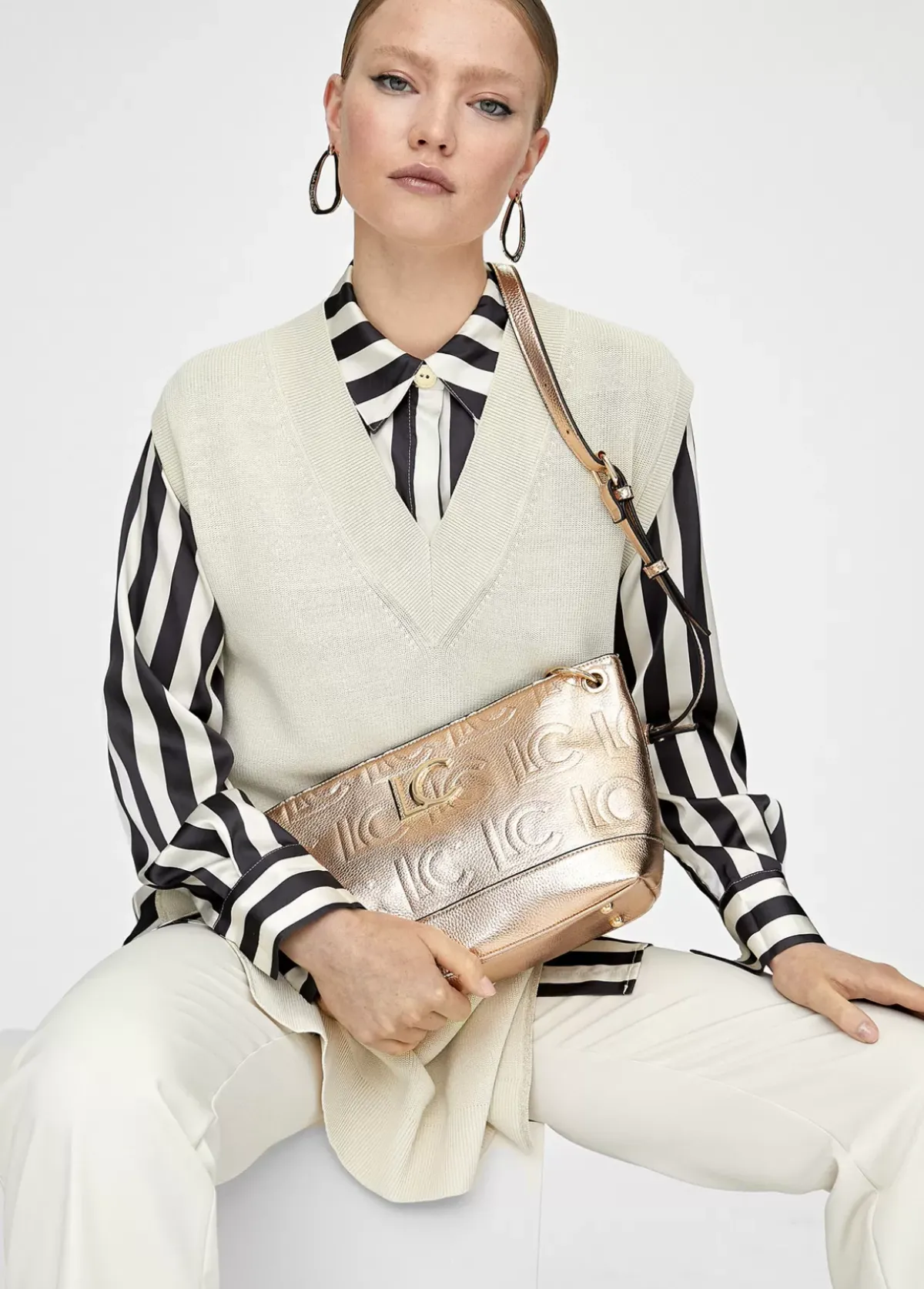 Online Bolso bandolera monograma metalizado Bandoleras|Bolsos Pequeños