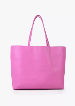 Bolso shopper con logo en relieve Bolsos
