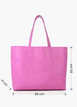 Bolso shopper con logo en relieve Bolsos
