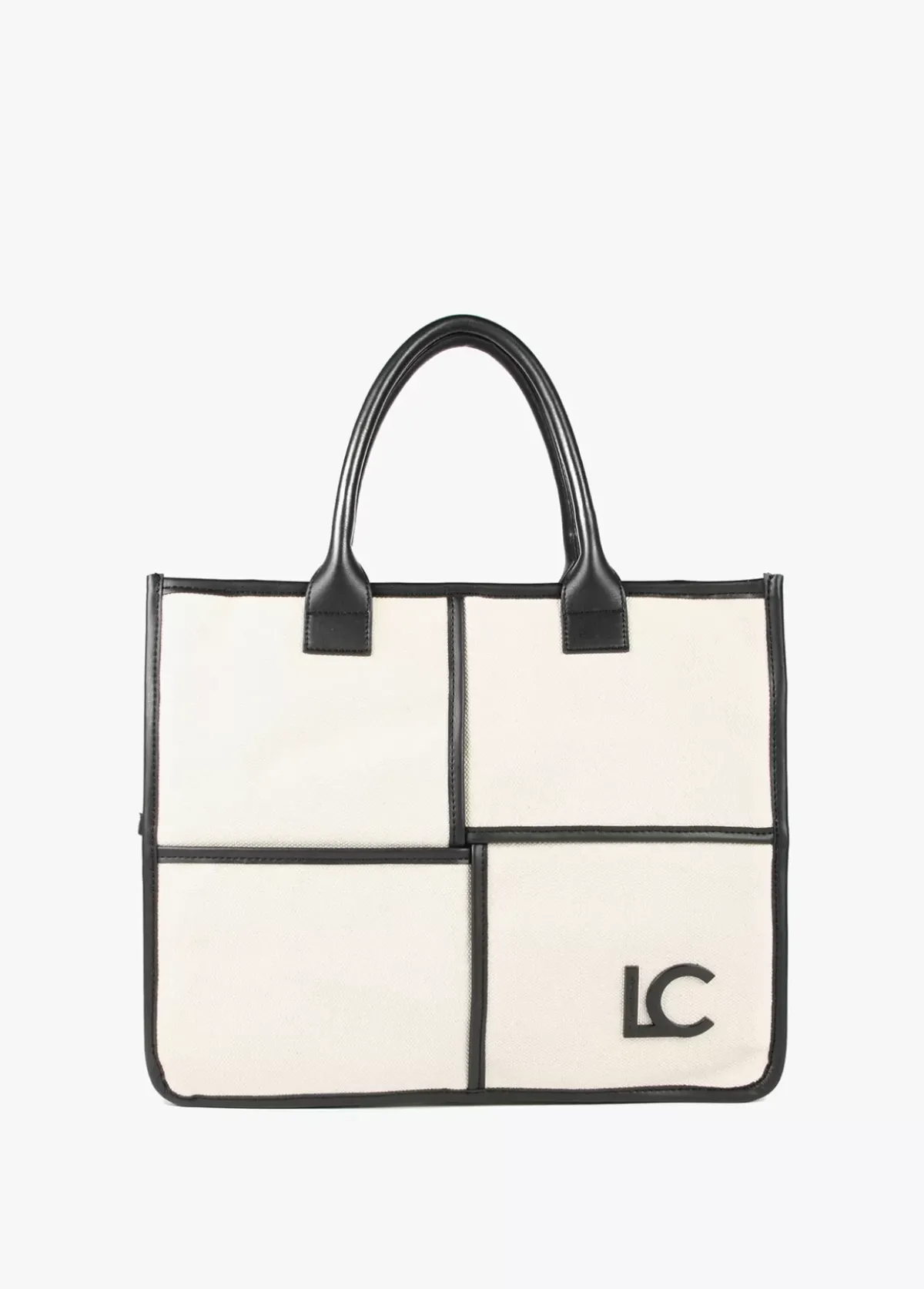 Discount Bolso tipo shopper blanco y negro Bolsos