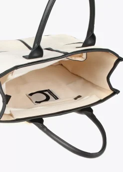 Discount Bolso tipo shopper blanco y negro Bolsos