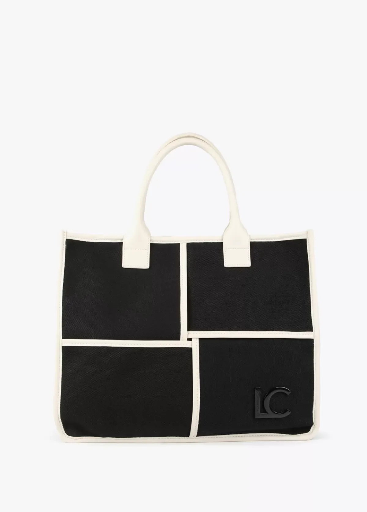 Outlet Bolso tipo shopper blanco y negro Bolsos