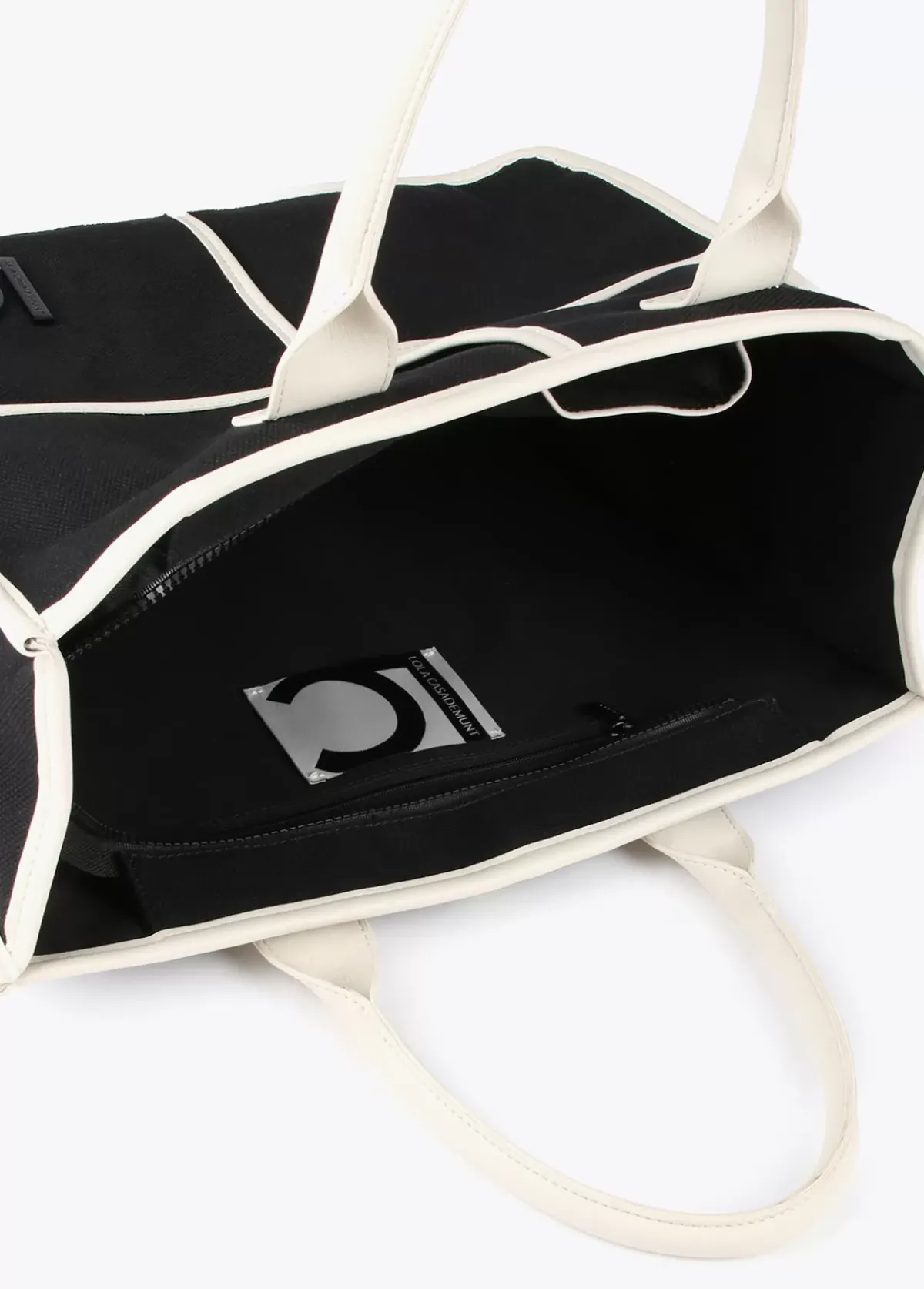 Outlet Bolso tipo shopper blanco y negro Bolsos