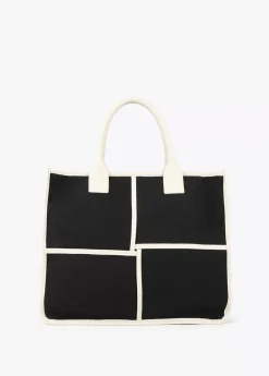 Outlet Bolso tipo shopper blanco y negro Bolsos