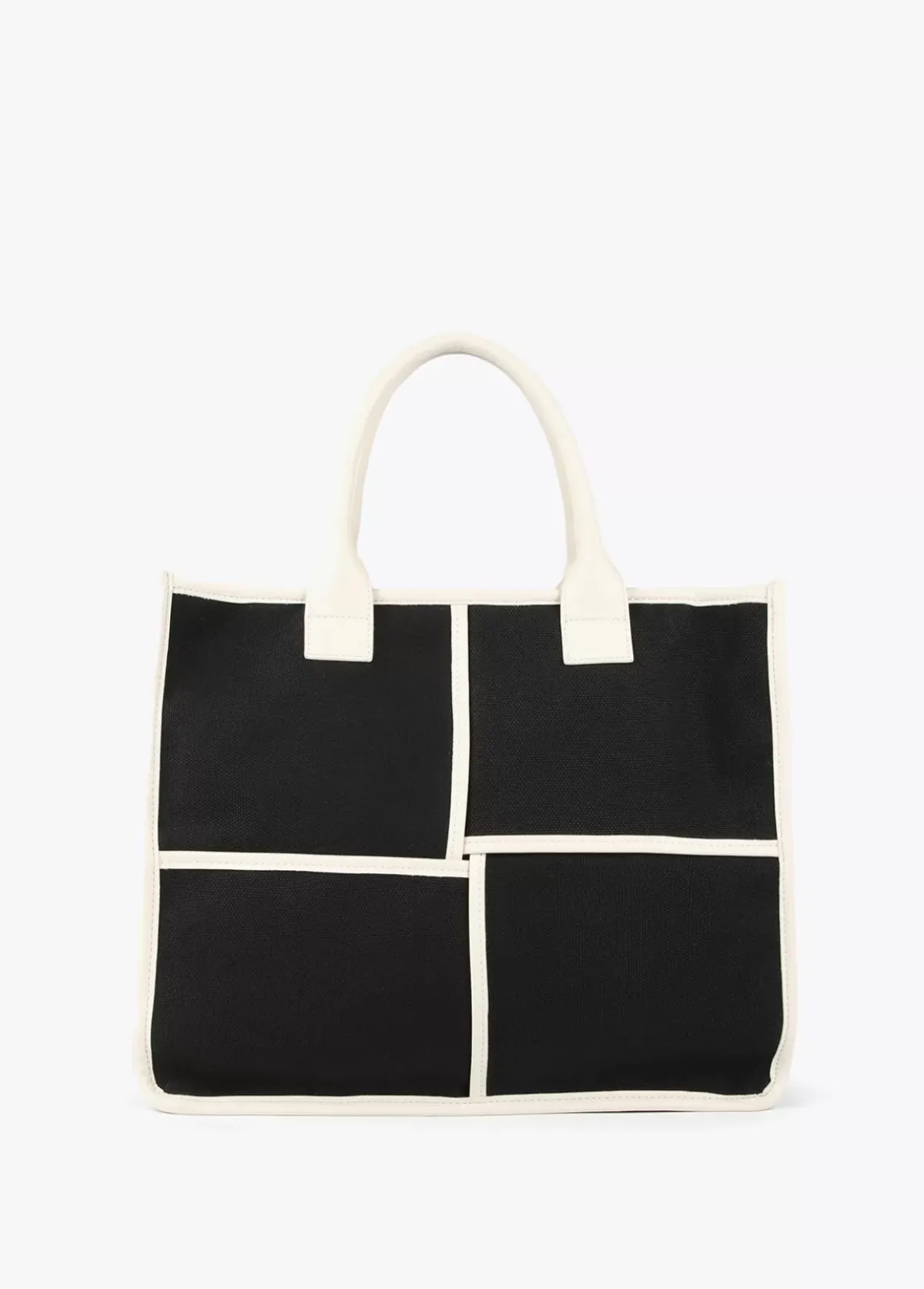 Outlet Bolso tipo shopper blanco y negro Bolsos
