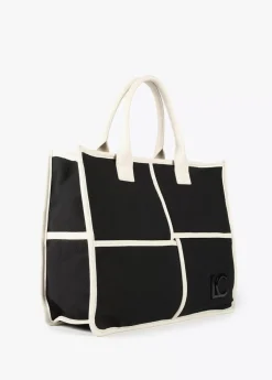 Outlet Bolso tipo shopper blanco y negro Bolsos