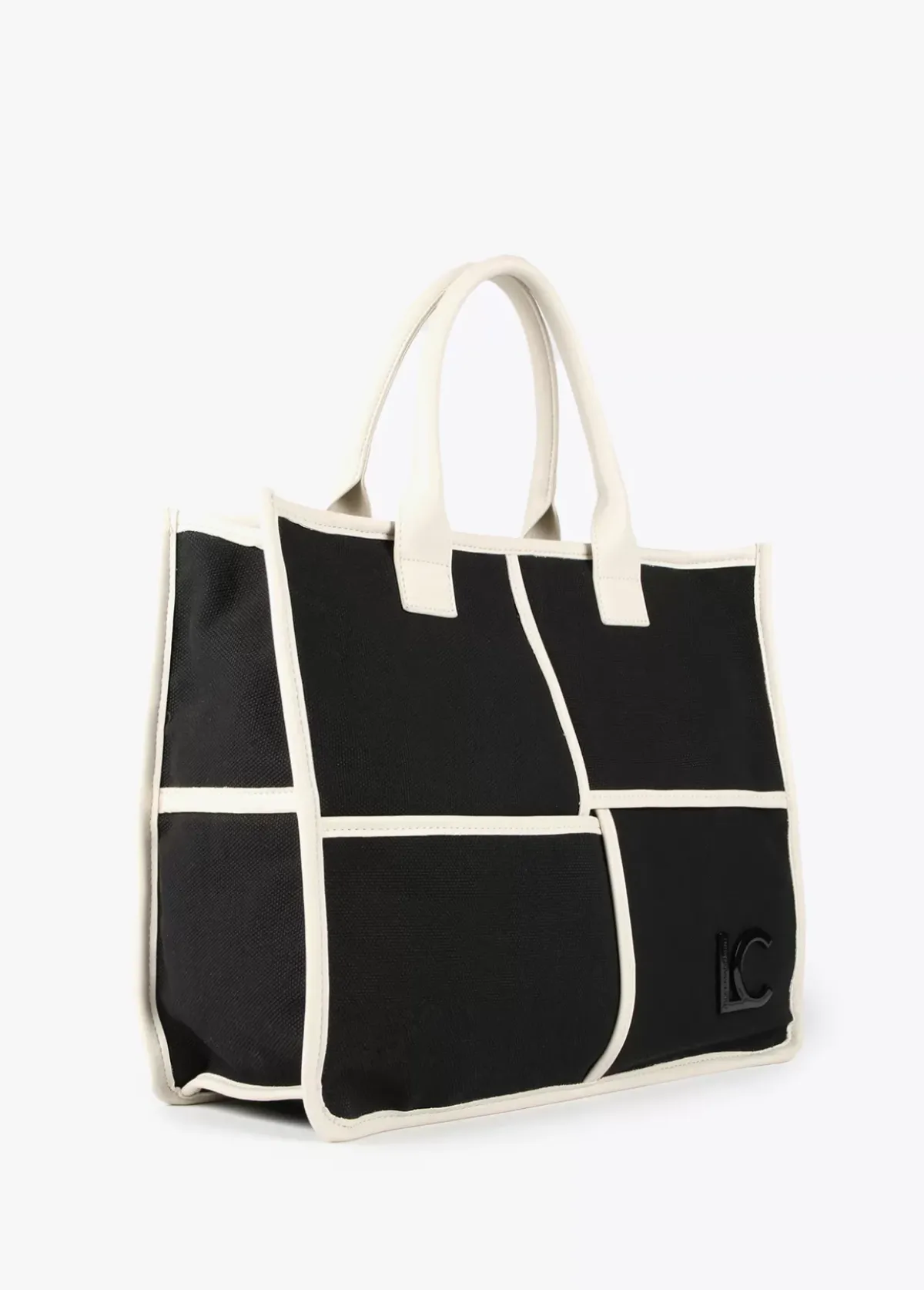 Outlet Bolso tipo shopper blanco y negro Bolsos