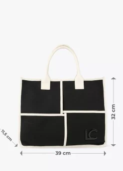 Outlet Bolso tipo shopper blanco y negro Bolsos