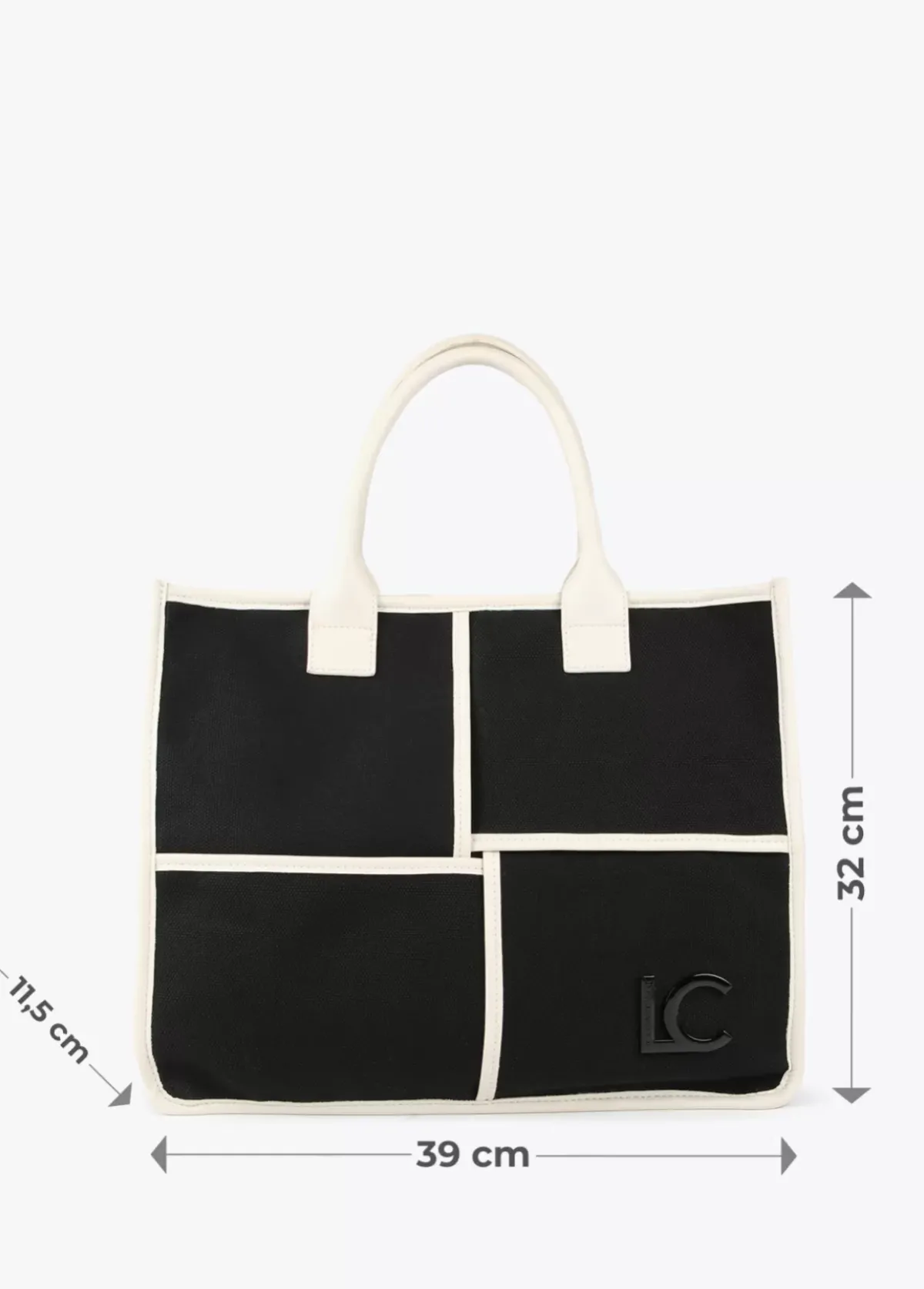 Outlet Bolso tipo shopper blanco y negro Bolsos