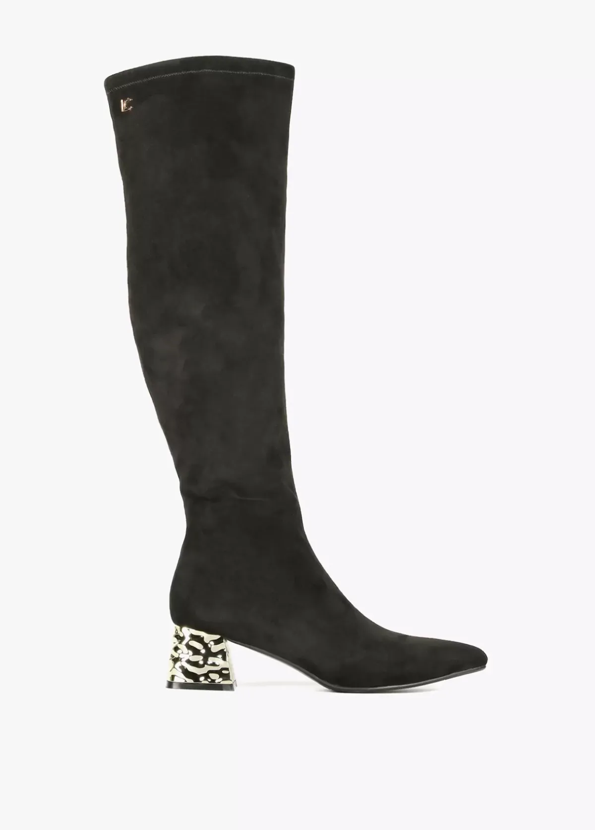 Best Bota caña alta con tacón dorado Botas Y Botines