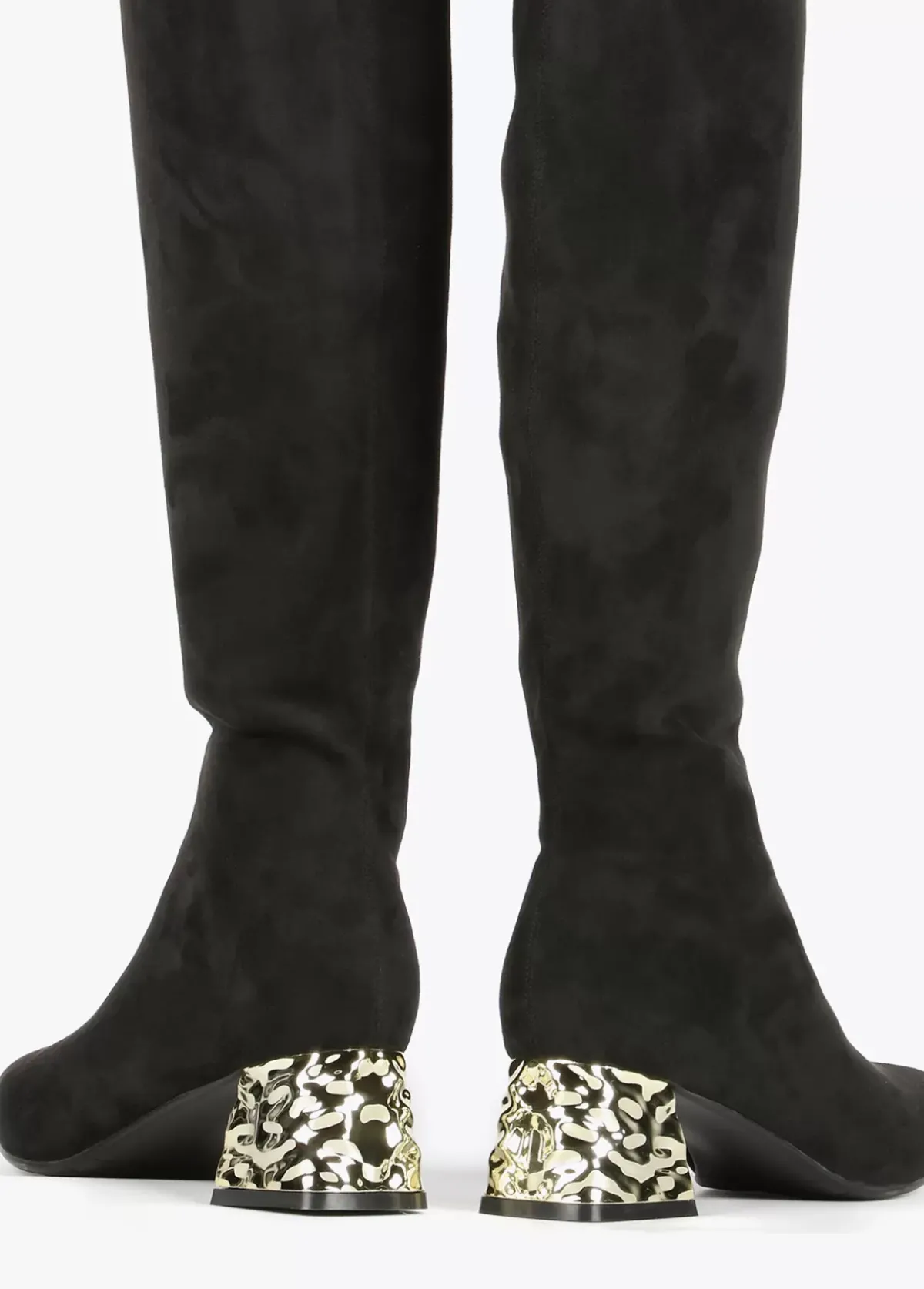 Best Bota caña alta con tacón dorado Botas Y Botines