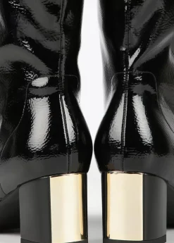 Online Bota caña alta efecto charol Botas Y Botines