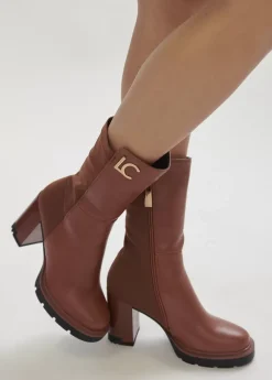 Outlet Botin media caña dos tejidos |  Calzado | Lola Casademunt Botas Y Botines