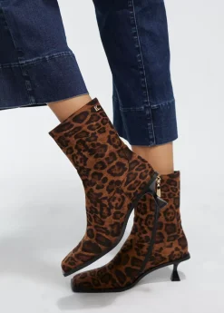 Clearance Botín tejido animal print Animal Print|Botas Y Botines