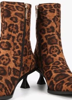 Clearance Botín tejido animal print Animal Print|Botas Y Botines
