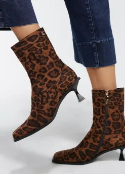 Clearance Botín tejido animal print Animal Print|Botas Y Botines