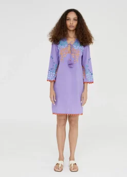 Clearance Caftan corto con bordado Baño