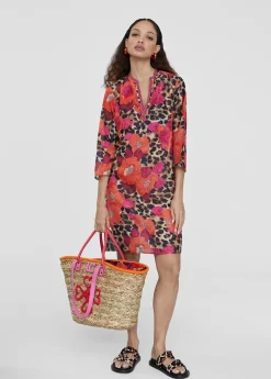 Hot Caftan corto estampado Baño