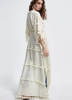 Caftan largo con pompones Baño