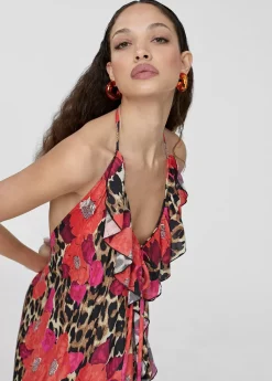 Sale Caftan largo con volantes Baño