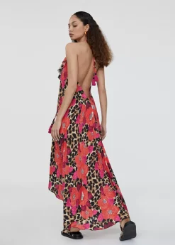 Sale Caftan largo con volantes Baño