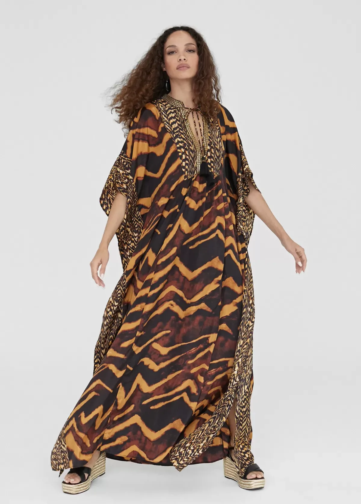 Hot Caftan largo print animal Baño