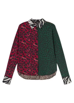 Online Camisa animal print combinada Animal Print|Camisas Y Blusas