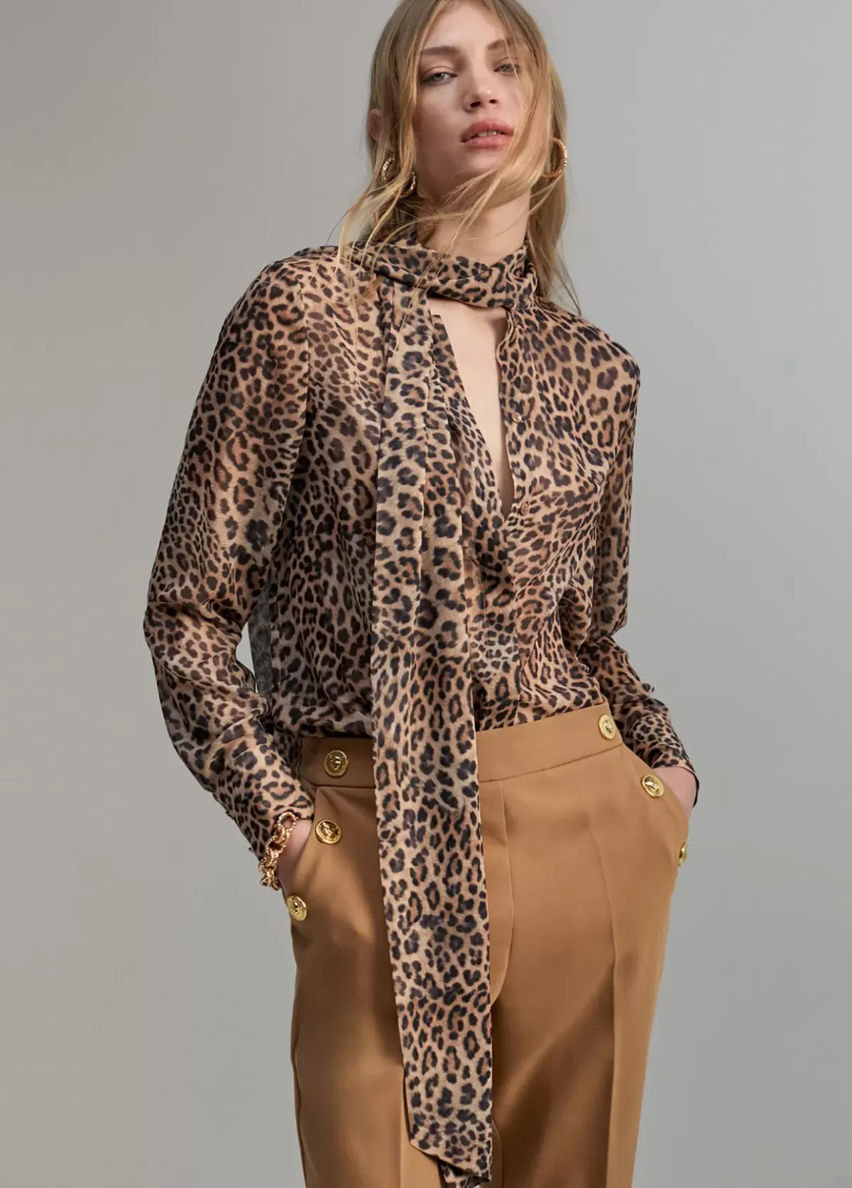 Sale Camisa con lazada Animal Print|Camisas Y Blusas
