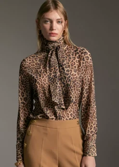 Sale Camisa con lazada Animal Print|Camisas Y Blusas