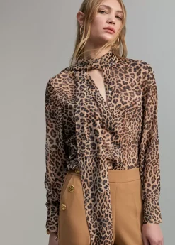 Sale Camisa con lazada Animal Print|Camisas Y Blusas