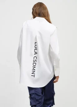 New Camisa detalle logo Camisas Y Blusas