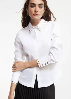 New Camisa detalle tachas Camisas Y Blusas