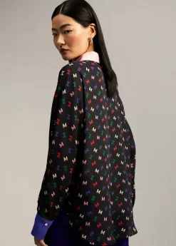 Clearance Camisa estampado monograma Camisas Y Blusas