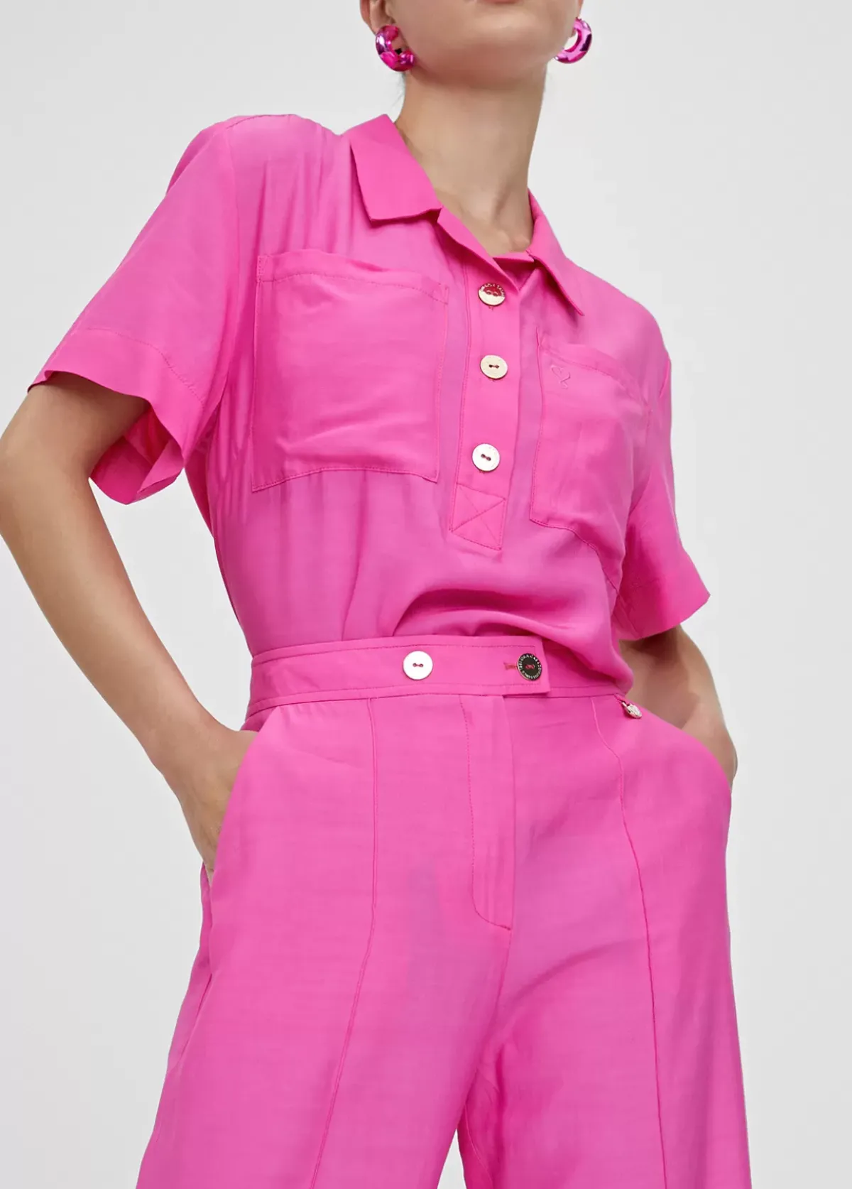 New Camisa fluida con bolsillos Camisas Y Blusas