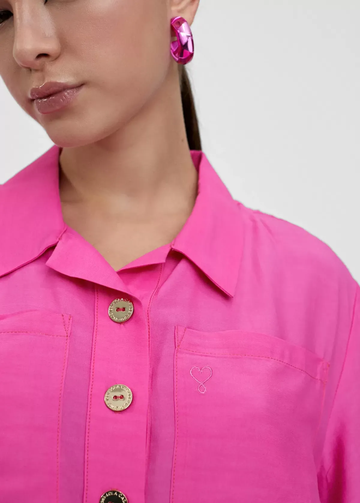 New Camisa fluida con bolsillos Camisas Y Blusas