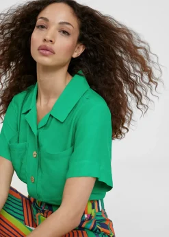 Best Camisa fluida con bolsillos Camisas Y Blusas