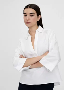 Camisa pico manga acampanada Camisas Y Blusas